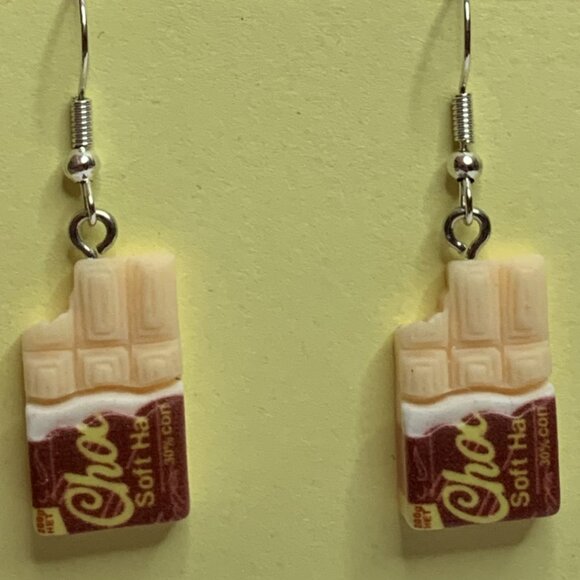 Chocolate Bar, Candy Earring, Funny Food Earring, Chocolate Earring, Gift Idea - Picture 7 of 7